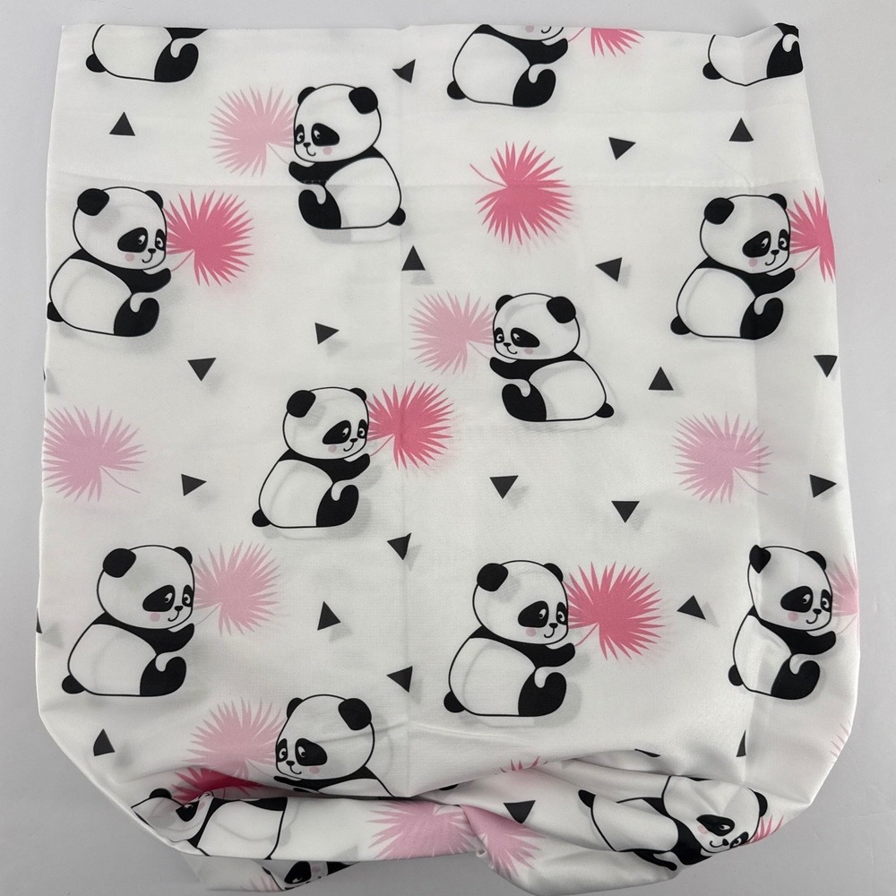 Ambesonne Panda Window Curtains 2-Panel Set 56x63 Pink Palm Leaf Microfiber NEW - Picture 2 of 7